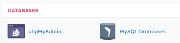 MySQL Databases Icon In Host Dashboard - Modernizing Tech