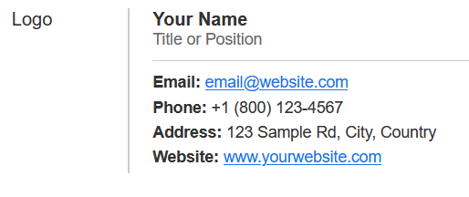 Sample Email Signature 2 - Modernizing Tech