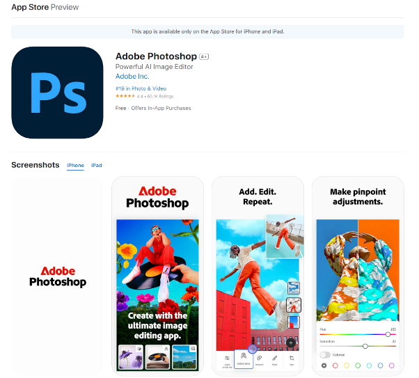 Adobe Photoshop Mobile Version on App Store Preview - Modernizing Tech