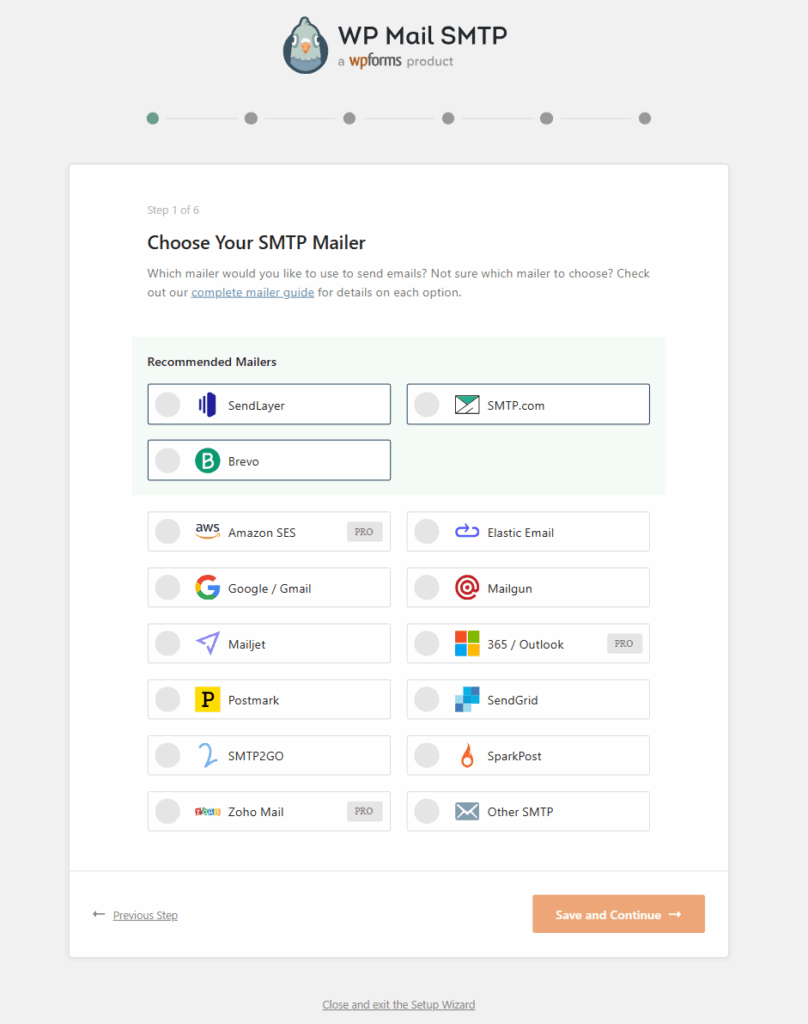 WP Mail SMTP WordPress Plugin - Setup Wizard 2