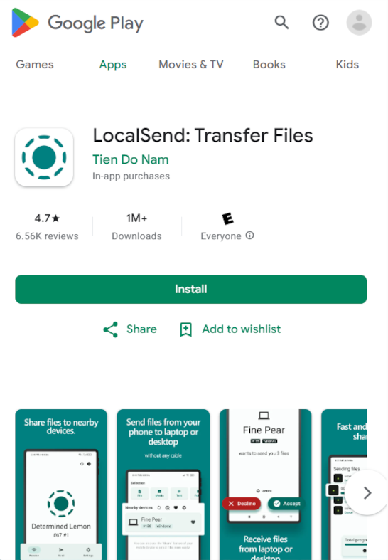 LocalSend App - Google Play Store Preview