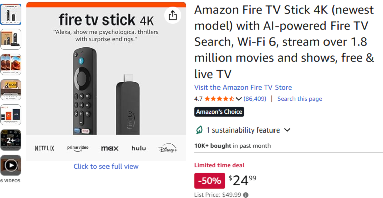 Amazon Product - Fire Stick Sale